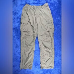 REI Pants Mens Size M 30L Short Dark Beige Sahara Convertible Cargo Pants Hiking